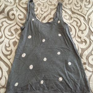 Grey and white polka dot tank